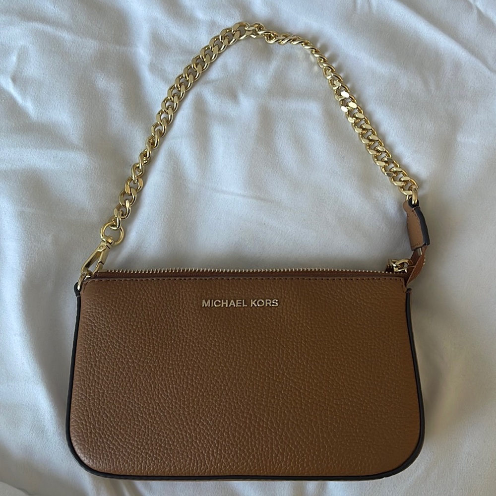 michael kors mini pebble bag with gold chain